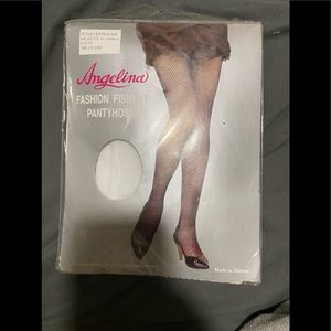Angelina white fishnet pantyhose